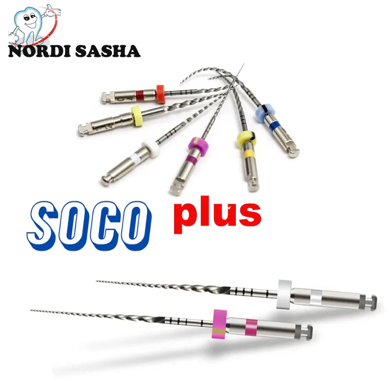 6Pcs/Box Dental SOCO PLUS Heat Activated Canal Root Files  SC PLUS NiTi File Root Canal File Dental Rotary Files