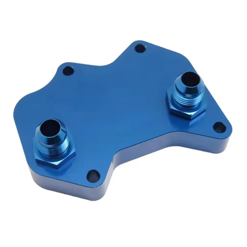 Custom CNC Auto Parts Aluminum Engine Oil Block Auto Aluminum Oil Cooler Adapter with Precision CNC Machining