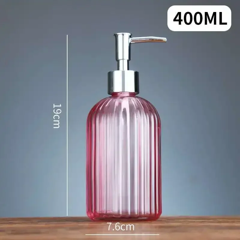 Bottled Soap Dispenser, 2 Glass Soap Dispenser with Stainless Steel Pump, Liquid Lotion Hand Soap Dispenser 330ml