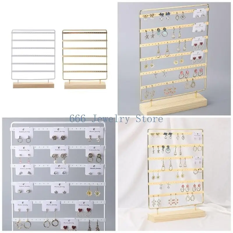 

F2TD Практичная стойка для сережек с 120 отверстиями и 6-слойной стойкой для ювелирных изделий