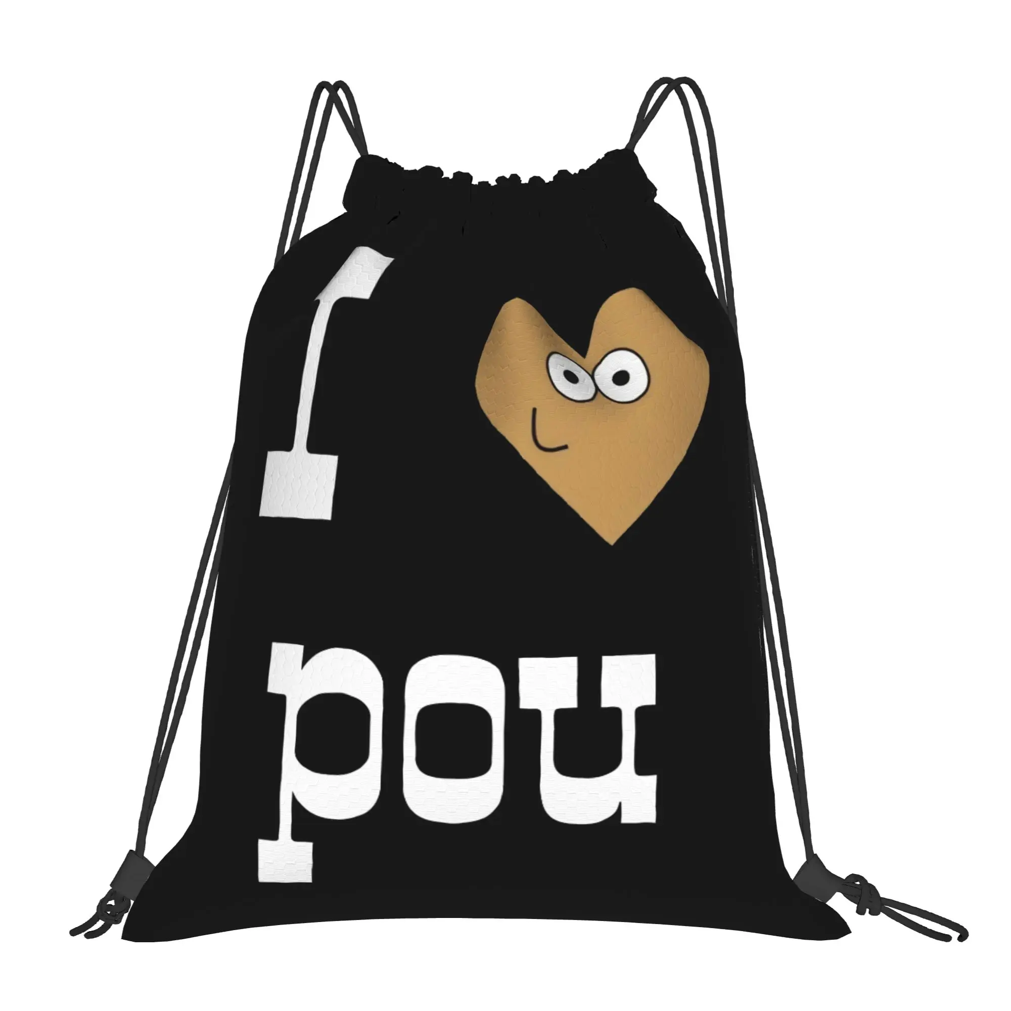 I Pou You Cute Alien  Backpack Drawstring Sports Bags Gym Bag Game Cartoon String Sackpack for Hiking 36cm (W) x 43cm (H)