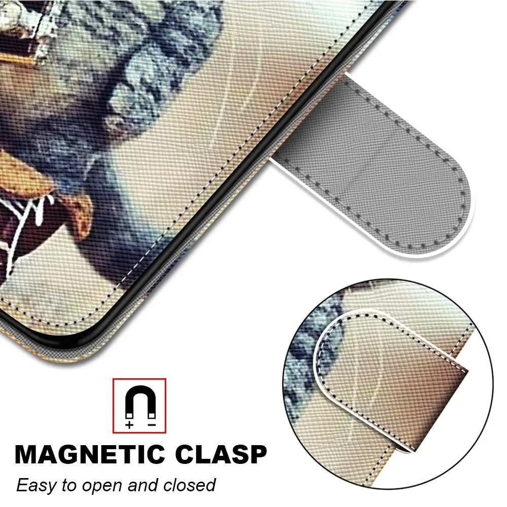 S24 Plus custodia a portafoglio per Samsung Galaxy S24 S23 Ultra A54 A24 A05 A15 A25 A35 A55 5G custodie Cute Cat Dog Flip Cover in pelle