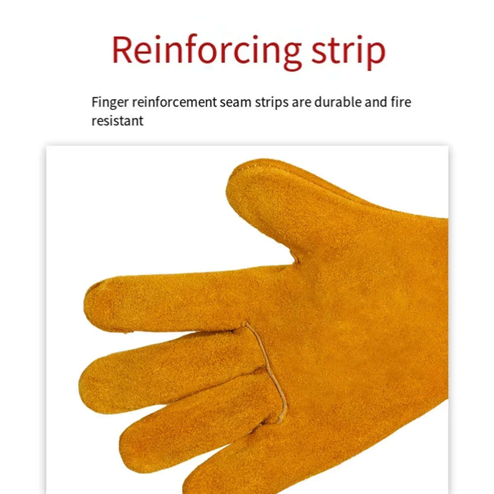 Cowhide Flame-Retardant Welding Work Gloves Heat-Proof Metal Welding Protector Welding Equipment Tools