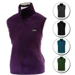 plus Size Slim Fit Lapel Collar Zipper Sleeveless Jacket Windproof Warm Casual Women's Autumn Winter Sport Basic Vest 10 Colors