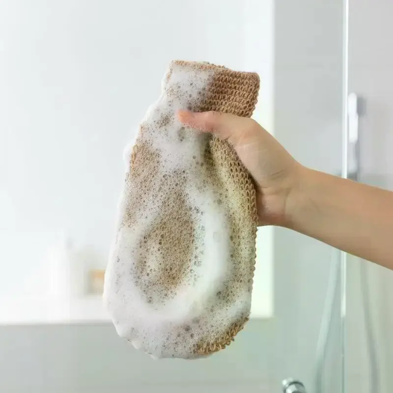 Ramie Jute Bath Towel Exfoliating Shower Belt for Deep Cleaning Back Scrubber Longlasting
