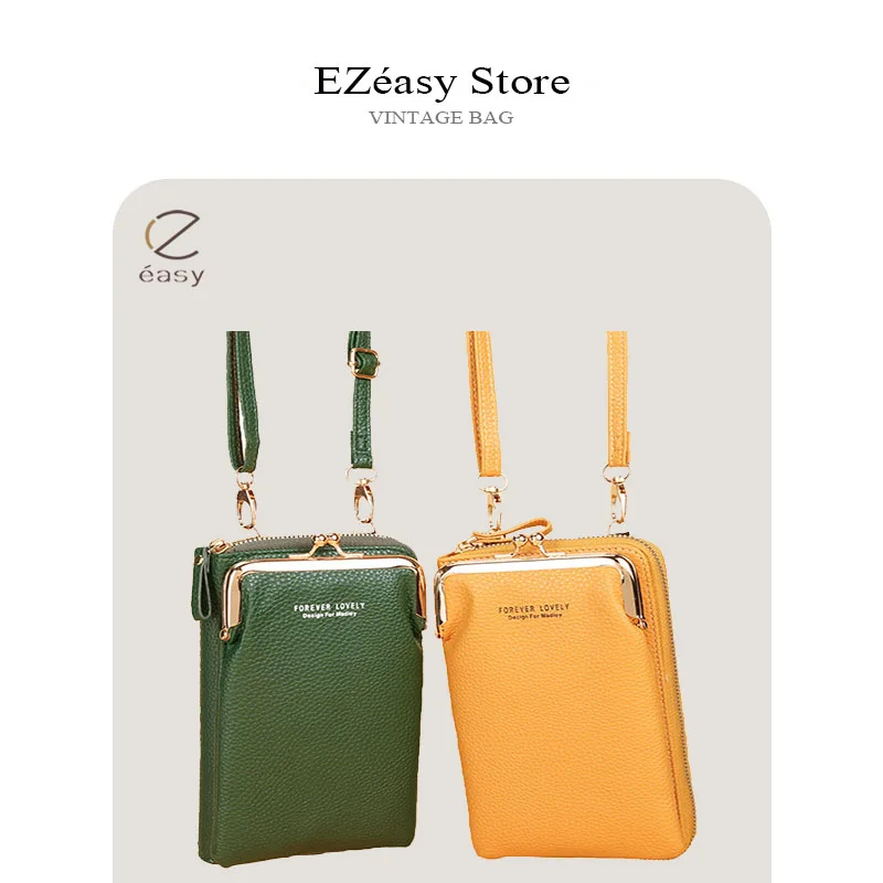 

Ezeasy Women's Bags Soft Leather Wallets Touch Screen Cell Phone Purse Crossbody Shoulder Strap Handbag for Female Cheap Bags