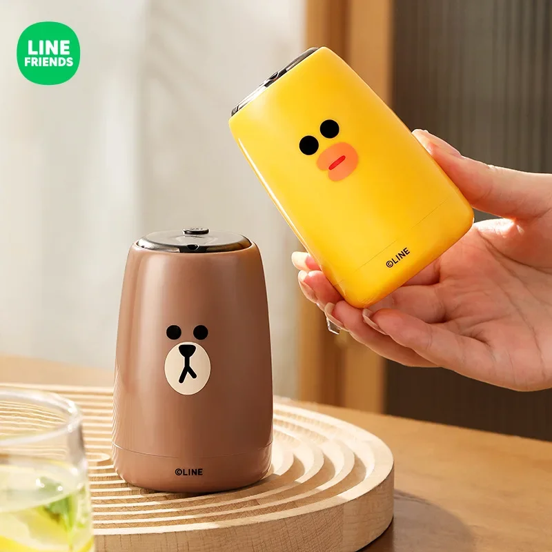 LINE FRIENDS Brown Cartoon Portable Push Toothpick Holder Restaurant Home Decoration Anime Kawaii Toothpick Storage Jar Gifts