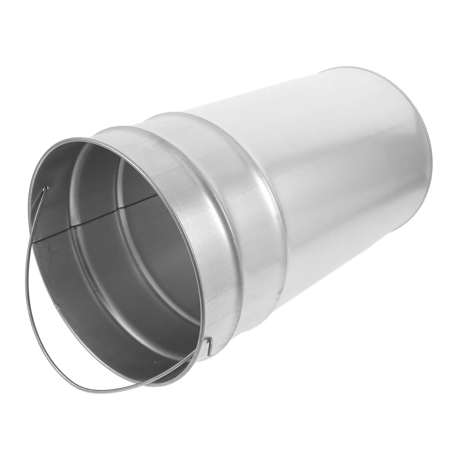 

Galvanized Round Barrel Household Garbage Cans Metal Container Kitchen Rubbish Bin Gardening Bucket Detachable