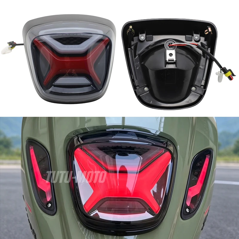 vespa-sprint150用、primavera-sprint-150（2013年～2023年、2022年、2021年、2020年式）対応。リアテールライト、ブレーキランプ、ウインカー、ストップランプ。