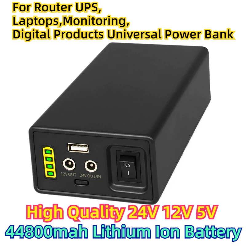 

For Router UPS, Laptops,Monitoring,Digital Products Universal Power Bank High Quality 24V 12V 5V 44800mah Lithium Ion Battery