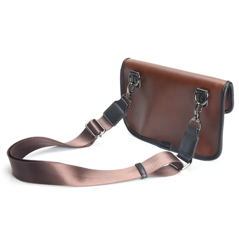 Soft Pu Leather Men\'s Crossbody Bag Vintage Square Messenger Bag Fashion Shoulder Bag For Men Chest Bag Casual Shoulder Bag