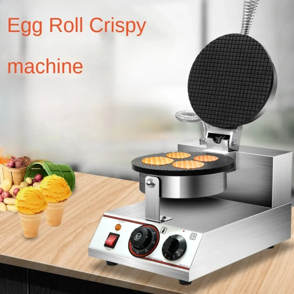 Commercial Egg Roll, Ice Cream Cone and Vegetable Crisp Maker with Gift Recipe, Timer and Non-Stick Pan