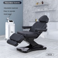 Black 3 Motors Spa Salon Electric Beauty Facial Table De Massage Bed Cosmetic Dermatology Aesthetic Chair