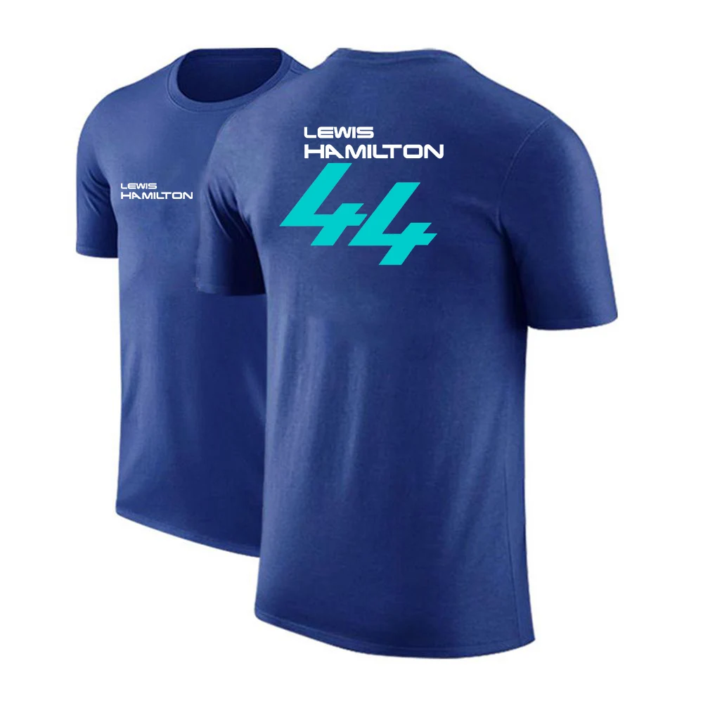 2022 New F1 Driver Lewis Hamilton Digital 44 Logo Print Quick-Drying Round Neck Short-Sleeved Sports Outdoor Personality T Shirt