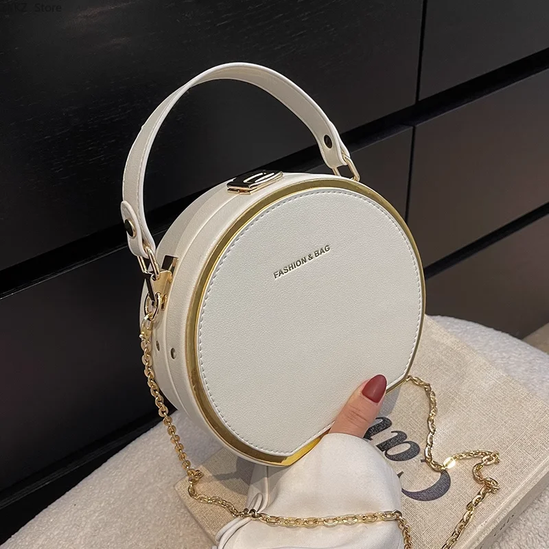 Popular Fashion Chain Crossbody Bag Female Spring and Summer 2023 New Style Shoulder Bag Small Round Handbag for Cellphone