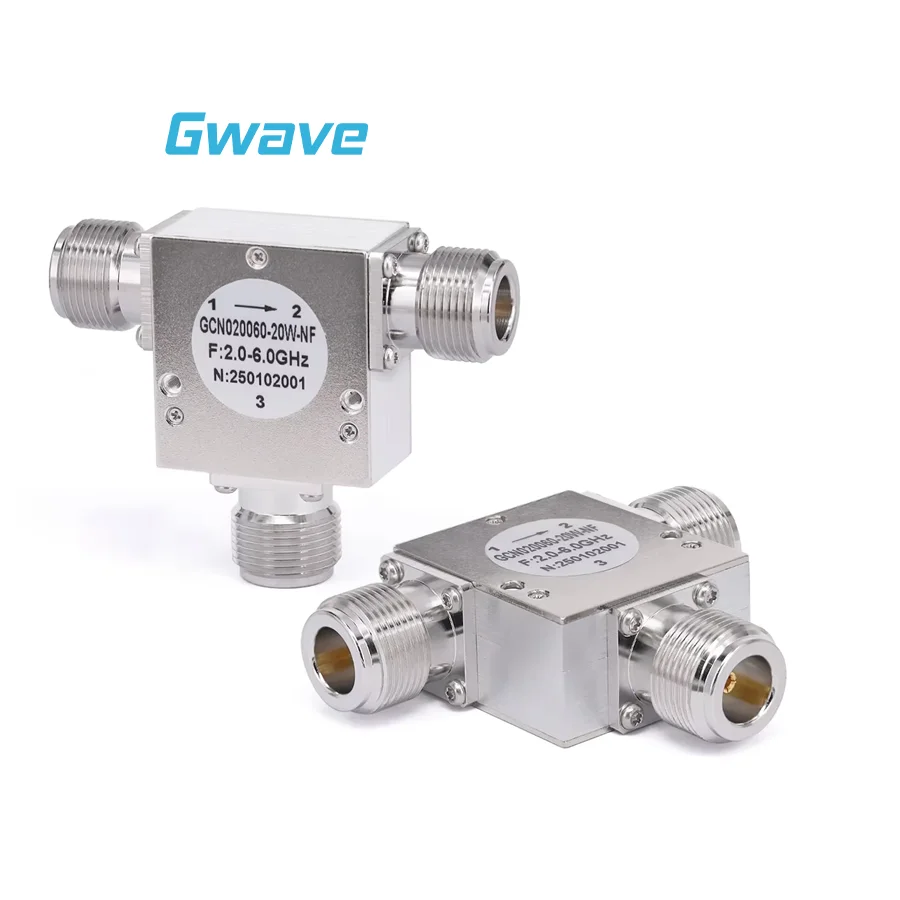 Circulator With 15dB Isolation From 2GHz To 6GHz 20 Watts And N Female
