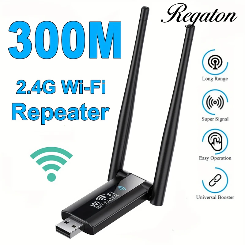 

2.4G 300Mbps Wireless USB WiFi Repeater Extender WiFi Signal Amplifier Booster Long Range Wi-Fi Router Home Network Extension