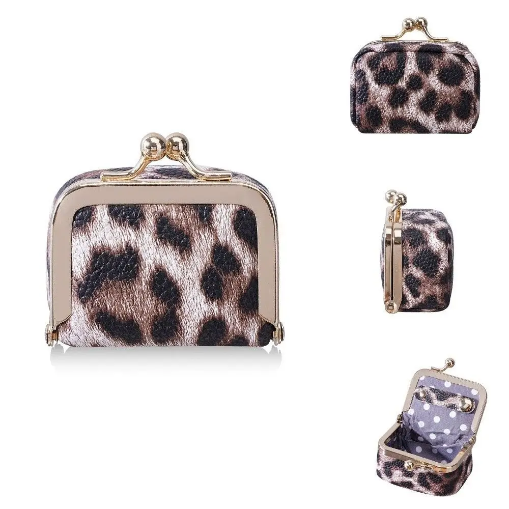 Einfache Geldbörse mit Leopardenmuster und Klickverschluss, quadratisch, aus PU-Leder, Schmucktasche, Mini-Geldbörse, Tasche für kleine Gegenstände, Schlüssel, Lippenstifte – Detail 8