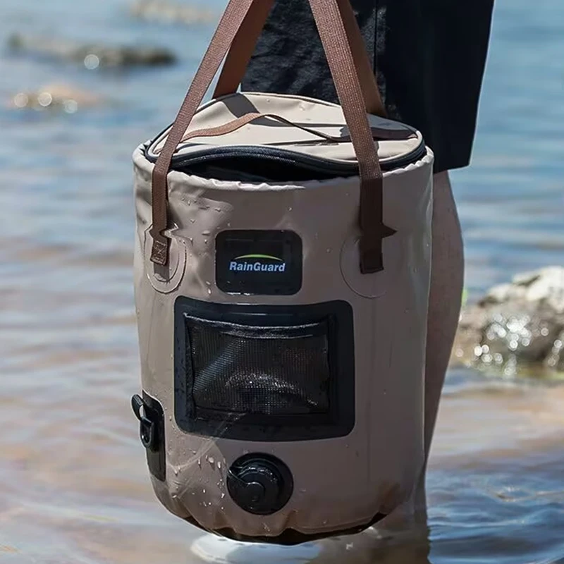 

Large Capacity 25L 1pc Handheld Bucket Outdoor Foldable Waterproof Sink Bucket Portable Travel Camping Fishing Storage Bucket