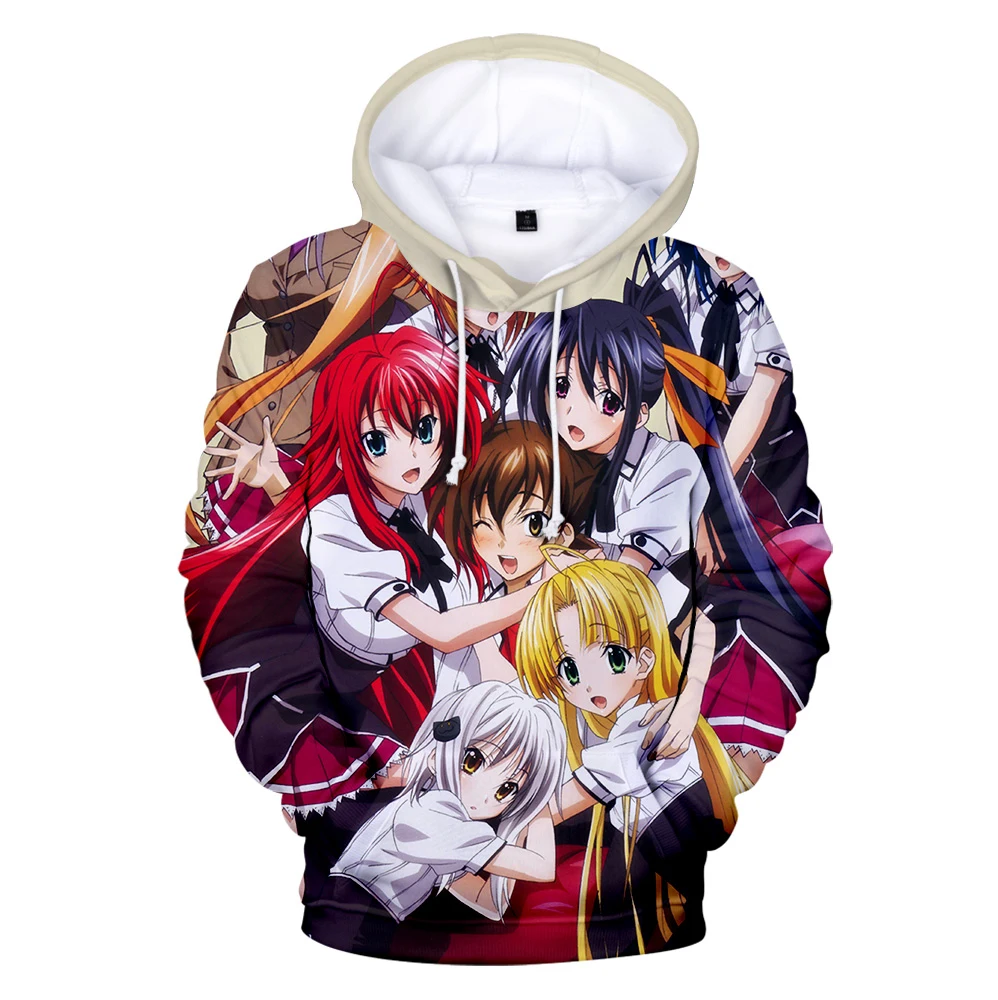 New High Quality 3D High School DxD Hoodies Men Women Autumn Cartoon Hip Hop Streetwear Boys Girls Oversized Anime Pullovers