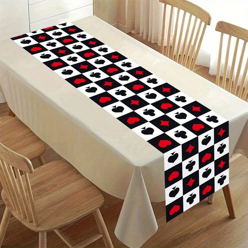 Poker Karte Thema Tischläufer Tischdecke Poker Nacht Party Dekoration Poker Karte Geburtstag Party Supplies Hause Esstisch Dekor