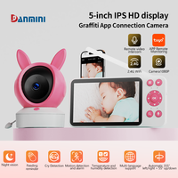 Danmini Smart Baby Monitor Tuya App Control Remote Video Intercom 5-inch HD Color Screen Infrared Night Vision Monitors For Baby