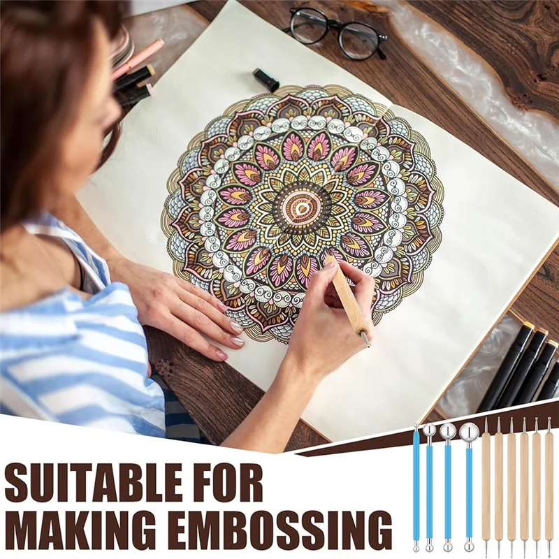 

AUAU-6 наборов инструментов для точечной живописи, 60 шт., инструменты для моделирования глины, керамики, инструменты для тиснения, инструменты для расстановки глины для рисования