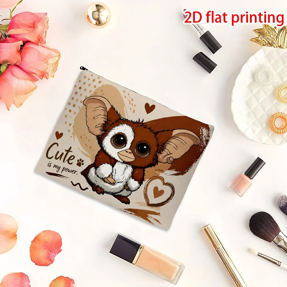 High End Sweet Style Main Style Cute and Adorable Main Elements Gizmo Elf Heart Slogan Makeup Bag Lightweight and Portable