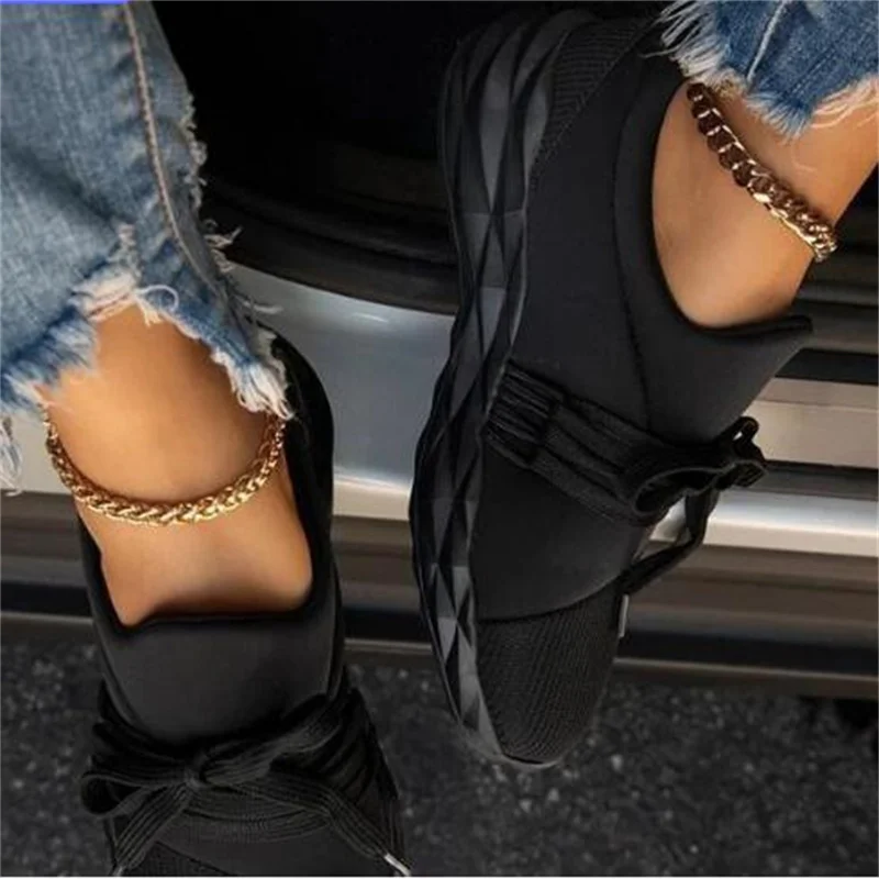 2024 Women Summer Sneaker Lace Up Ladies Walking Running Shoes Round Toe Casual Breathable Non Slip Gym Sport Shoes for Female