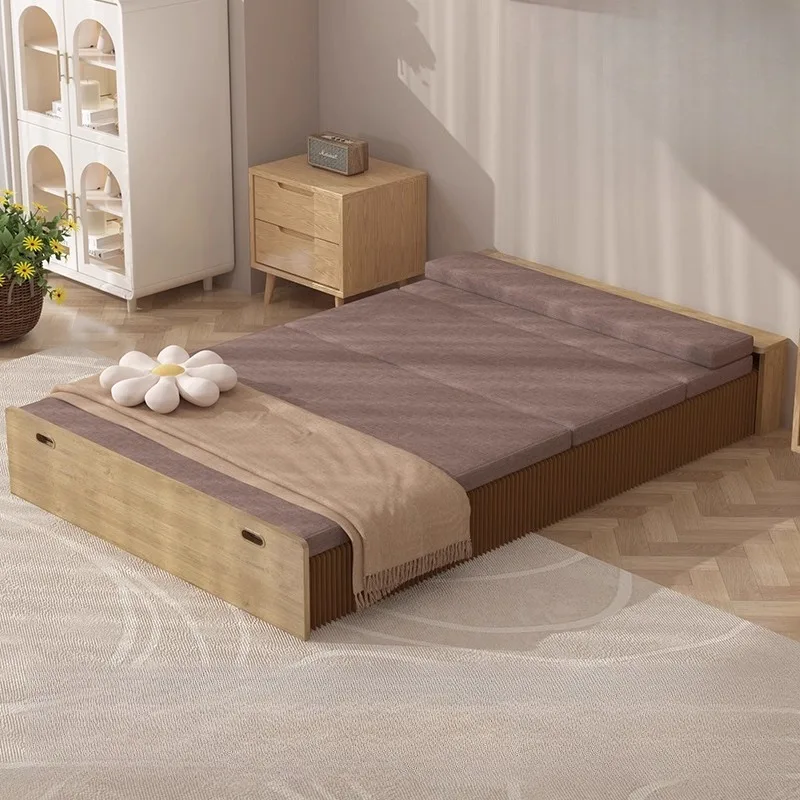 

Nordic Unique Bed Minimalist Fancy Frame Aesthetic Bed Sleeping Folding Cama De Lujo Para Dormitorio Bedroom Set Furniture