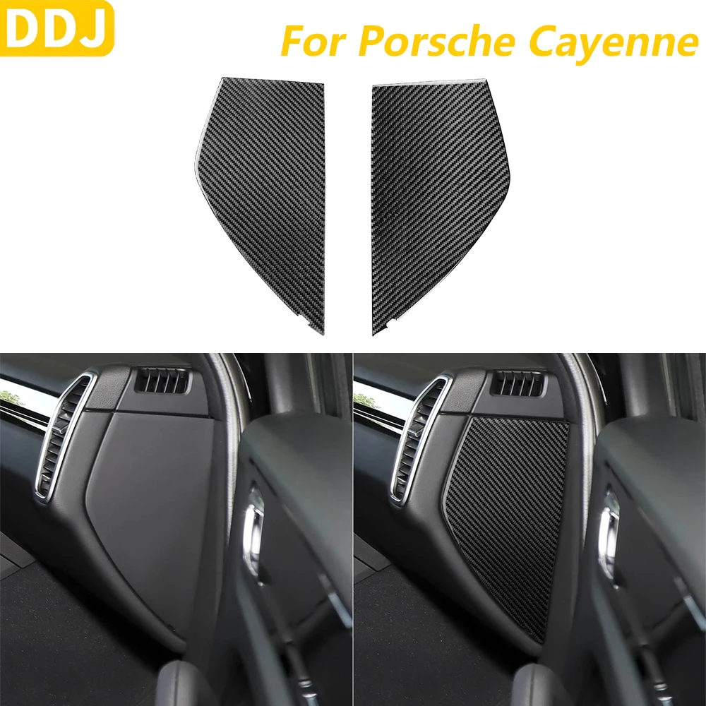 

Soft Carbon Fiber Dashboard Side Front Slot Panel Trim Cover For Porsche Cayenne 9Y0 9YA 9YB E3 2018-2023 Interior Accessories
