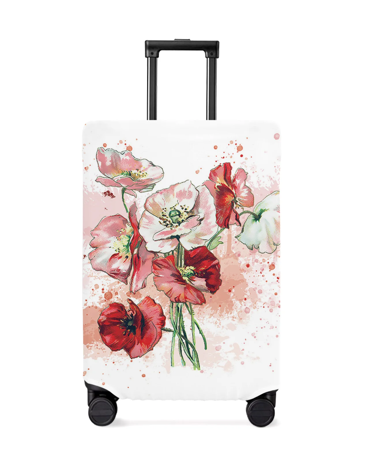 

Watercolor Style Poppy Flower Travel Luggage Protective Cover for Travel Accessories Suitcase Elastic Dust Case Protect Sleeve