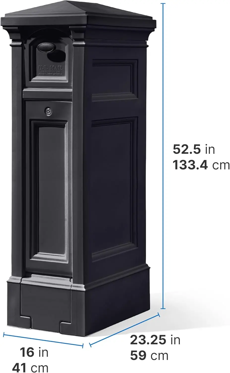 Step2 5005BL Atherton Reserve Storage Onyx Black Post-Mount Mailbox