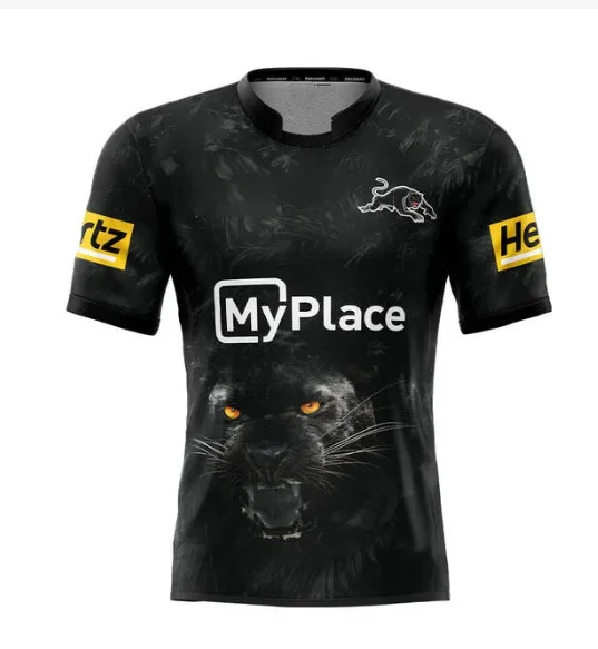 2024 PENRITH PANTHERS MENS TRAINING BLACK RUGBY JERSEY size S--5XL ( Print name and number )