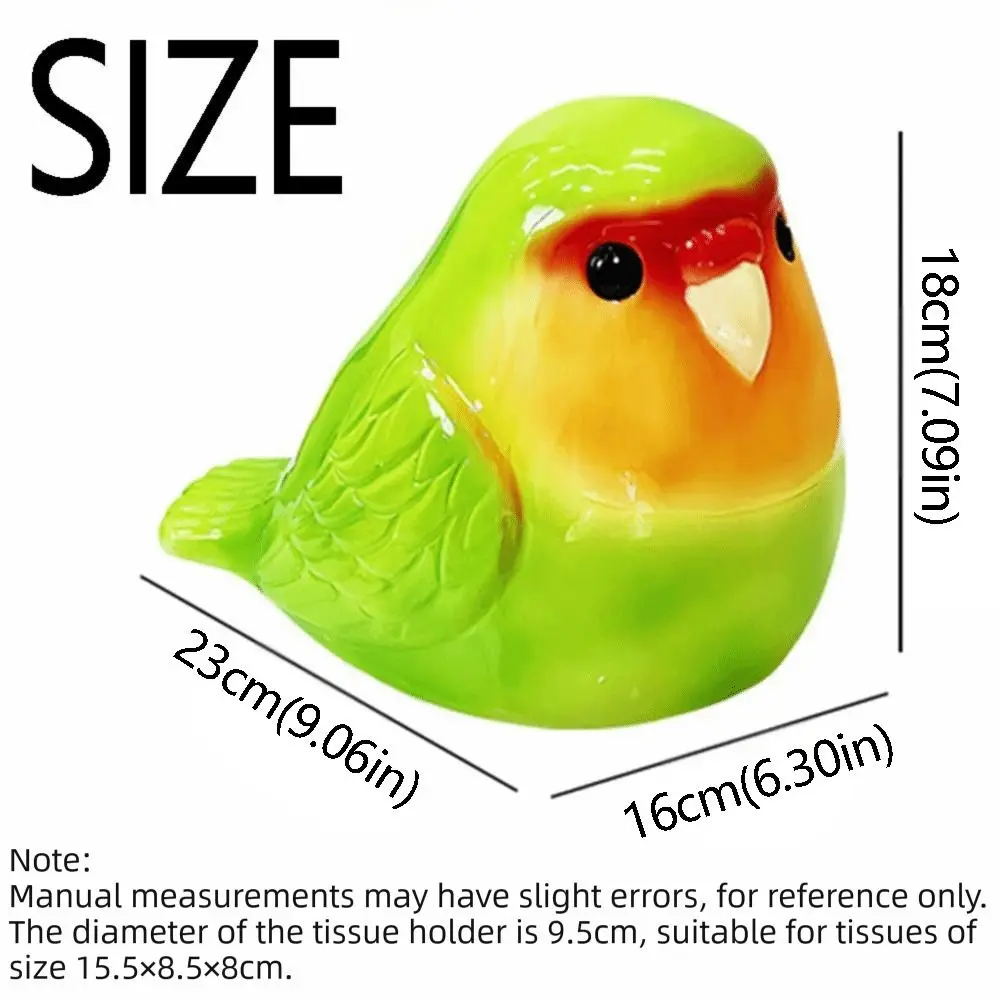 جميل صندوق مناديل سيراميك السيراميك سعة كبيرة الببغاء الأنسجة صندوق تخزين ديكور قابلة لإعادة الاستخدام موزع المناشف الورقية غرفة المعيشة