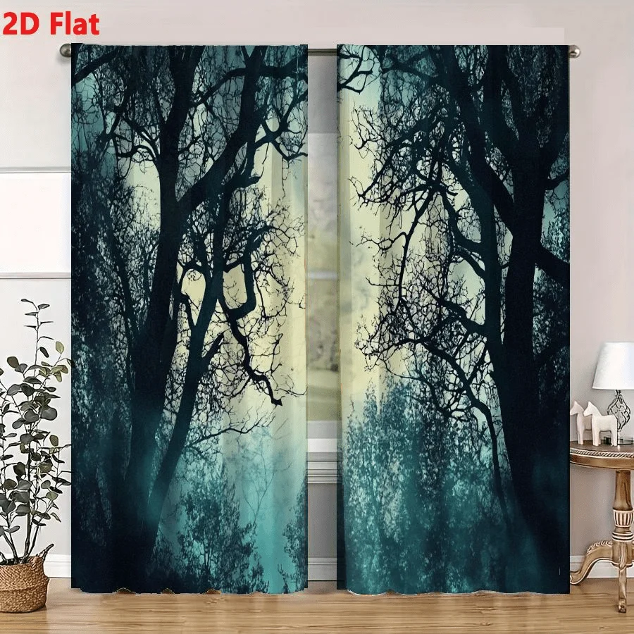 2Pcs Curtains Forest Canopy Wi - Home Decor Curtain ulasan dan harga