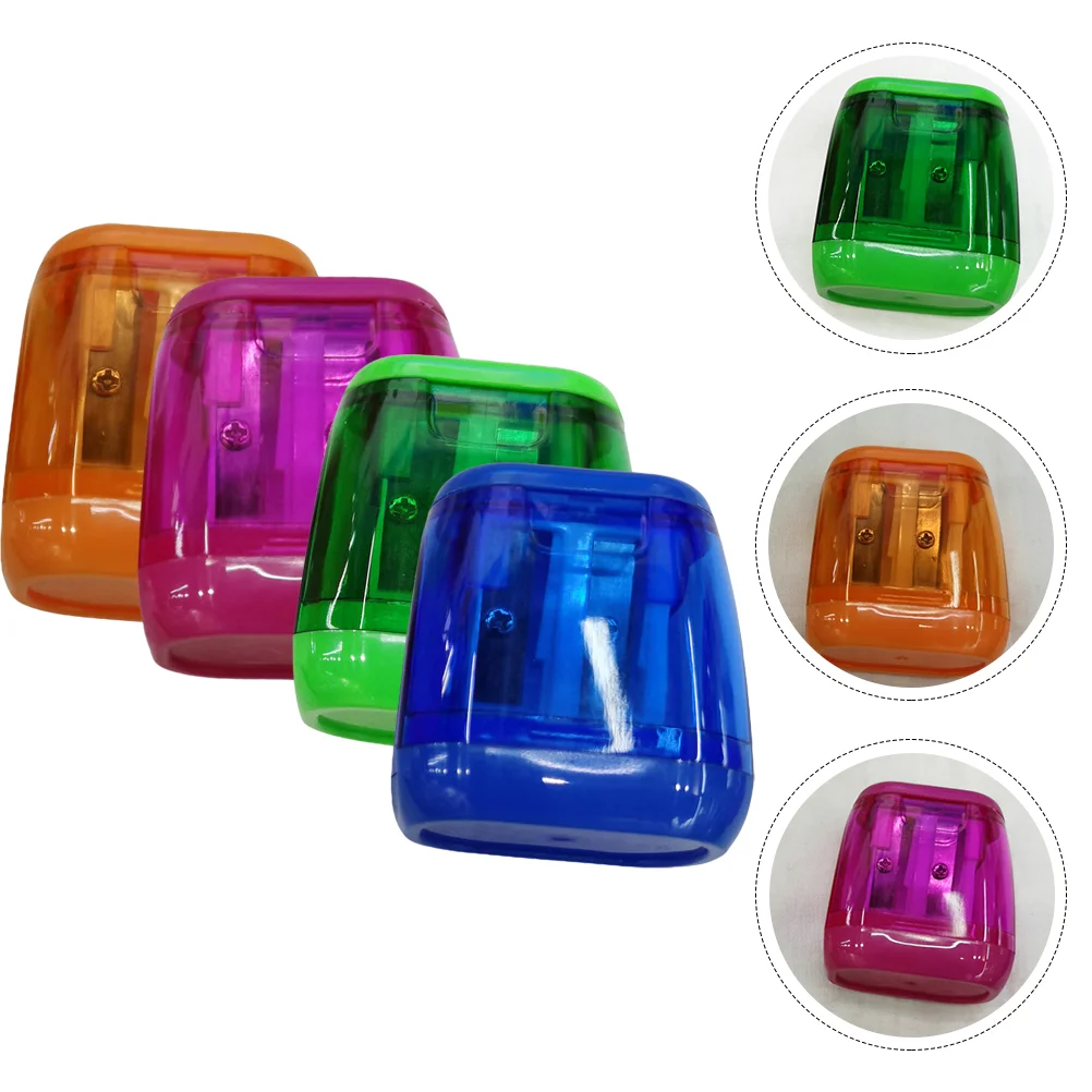 4 Pcs Pencil Sharpener Small Hand Sharpeners Mini Colored Pencils Light Student