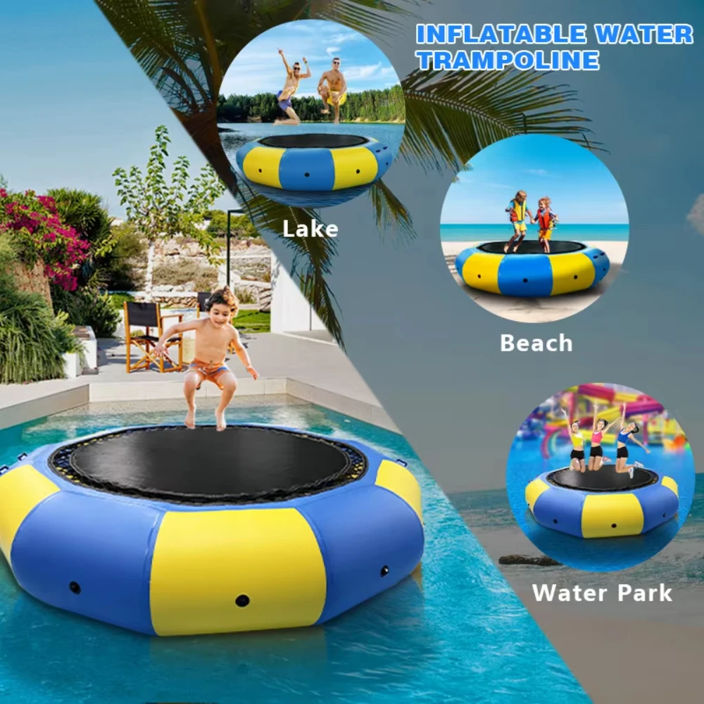 

Water Trampoline3/4/5m Thickened PVC Inflatable Bouncer Floating Inflatable Water Jumping Bed Play Equipment Children Water Park