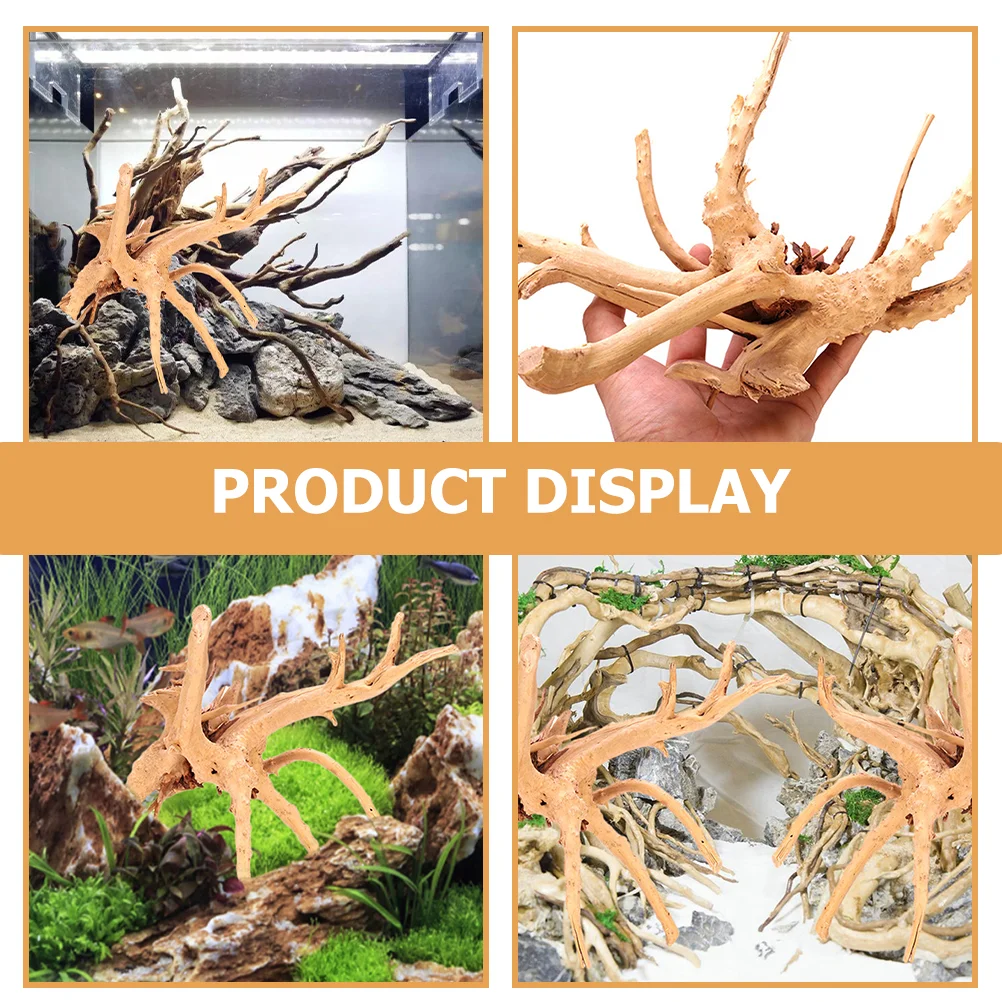 2 Pcs Fish Tank Sunken Wood Decoration Decorations Reptile Tree Bark Animal Dead-wood Craft Rhododendron Crafts Animals