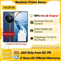 Realme 12 Pro Plus Smartphone 5g Global Version Snapdragon 7S Gen 2 6.7'' 120Hz Amoled Curved Display 67W Supervooc 64Mp Camera