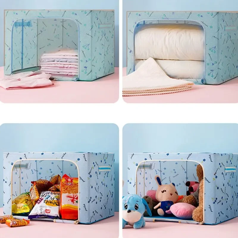 Oxford Cloth Storage Box Clothes Closet Organizer Bed Quilt Sheet Blanket Pillow Rack Container Foldable Storage Case