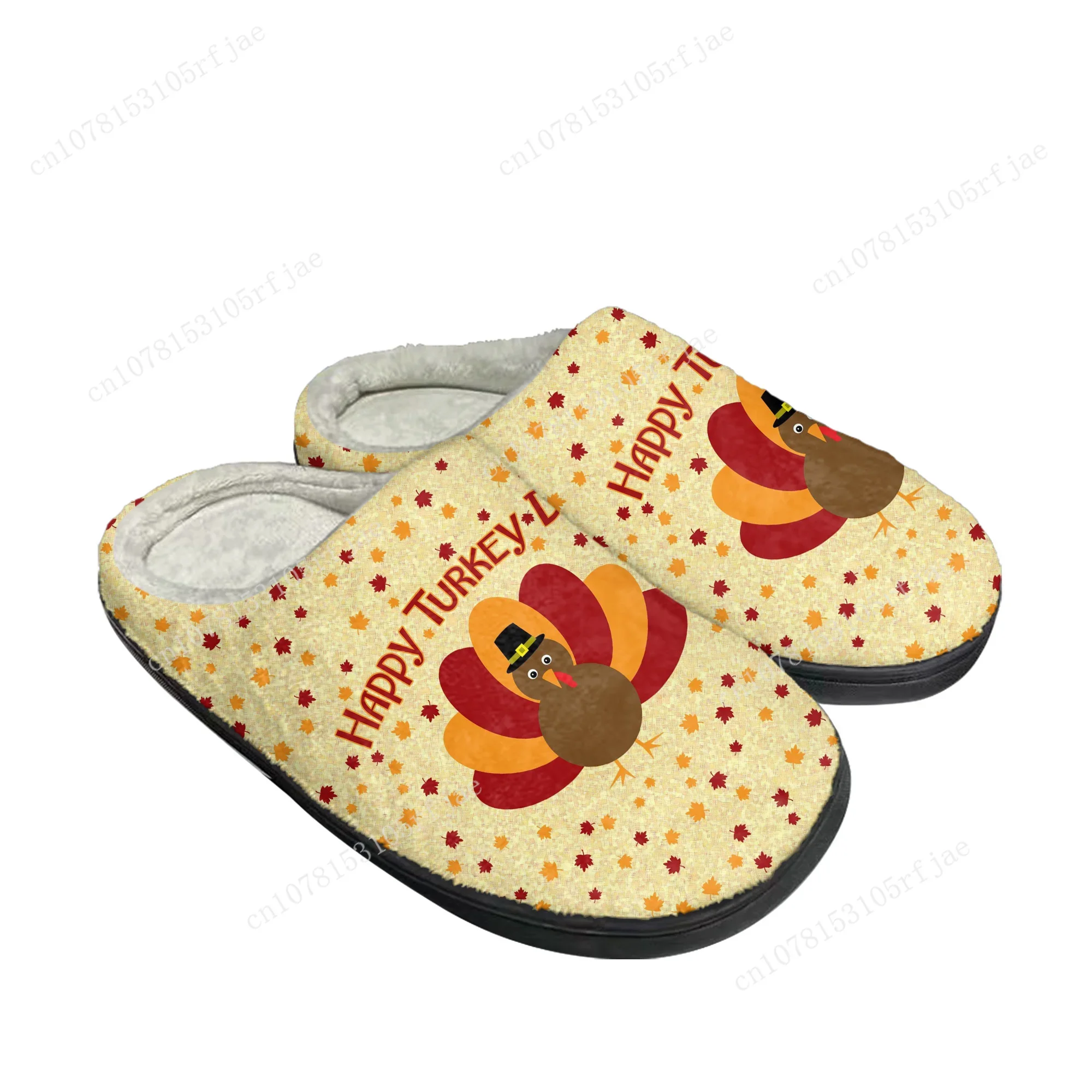 Thanksgiving Day Festival Home Cotton Slippers Mens Womens Teenager Plush Bedroom Casual Keep Warm Shoes Tailor Made Slipper