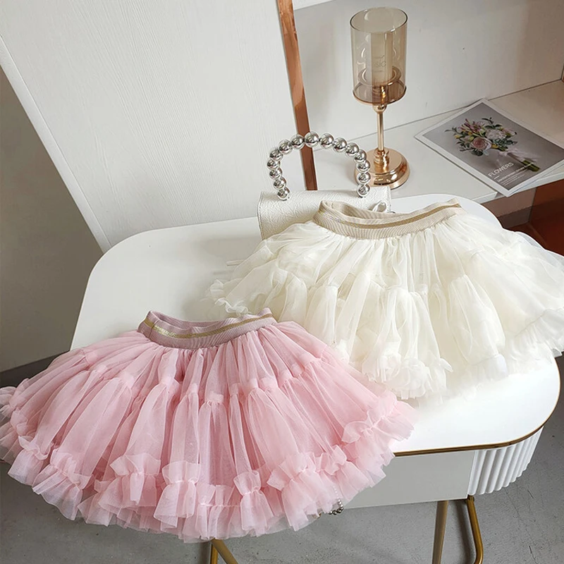 Baby Girls Tutu Skirt Fluffy Children Ballet Kids Pettiskirt Baby Girl Skirts Princess Tulle Party Dance Mesh Cake Skirts