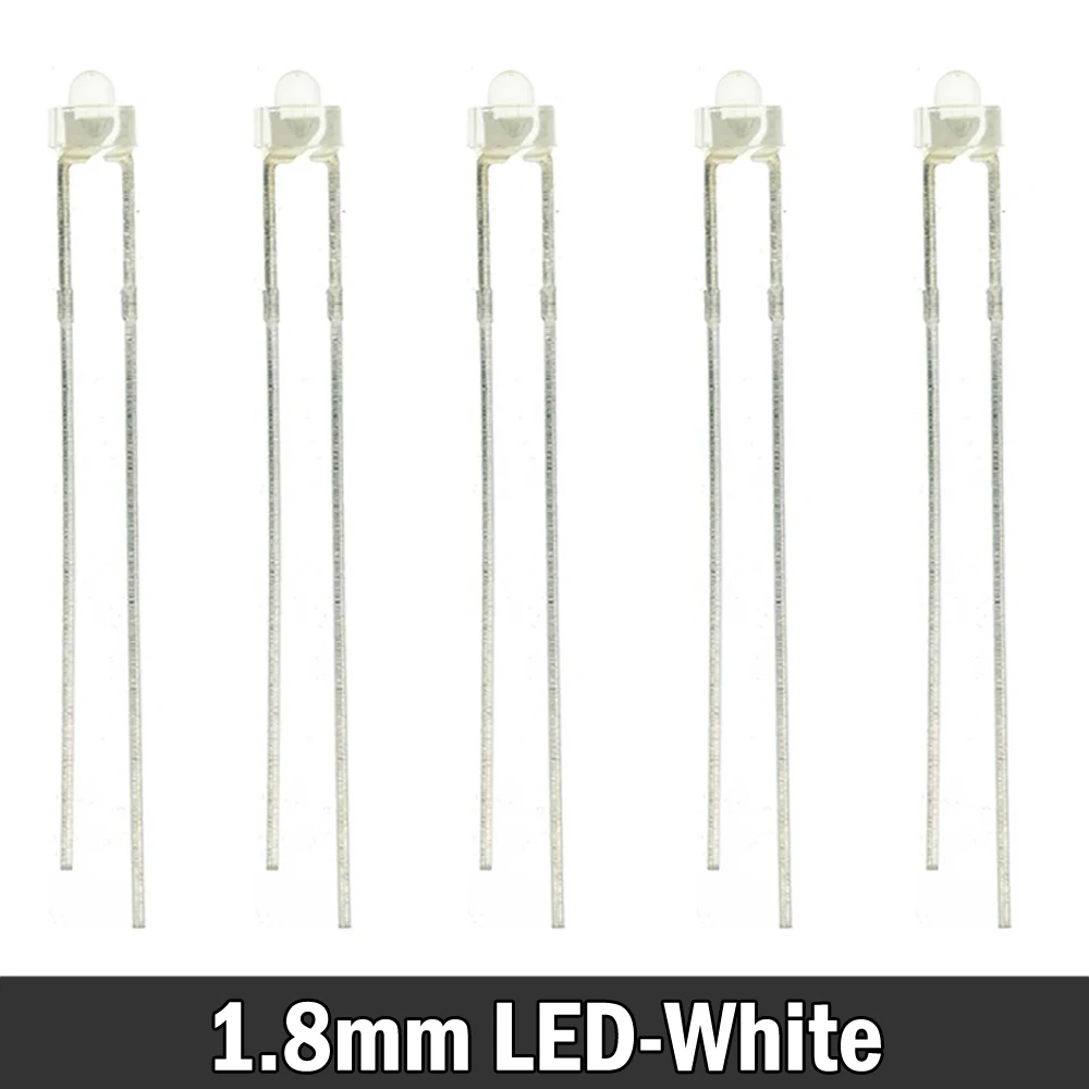 100PCS/lot 1.8mm LED Diode Light Diffused Assorted Kit Green Blue White Yellow Red COMPONENT DIY New Original