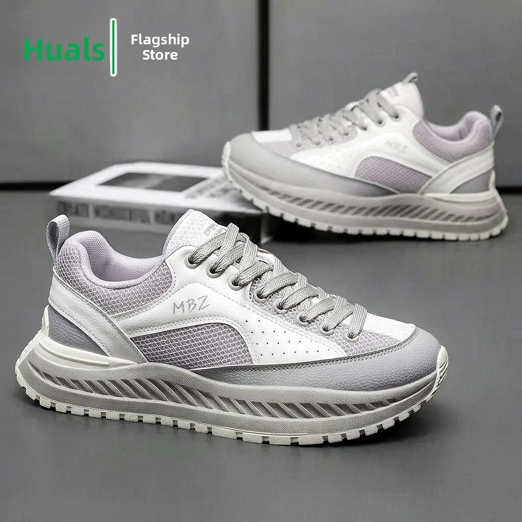 Men's Summer Fashionable Casual Running Shoes Thick Bottom Heightening Black Dad Shoes Breathable Mesh Inner Sporty Sneakers