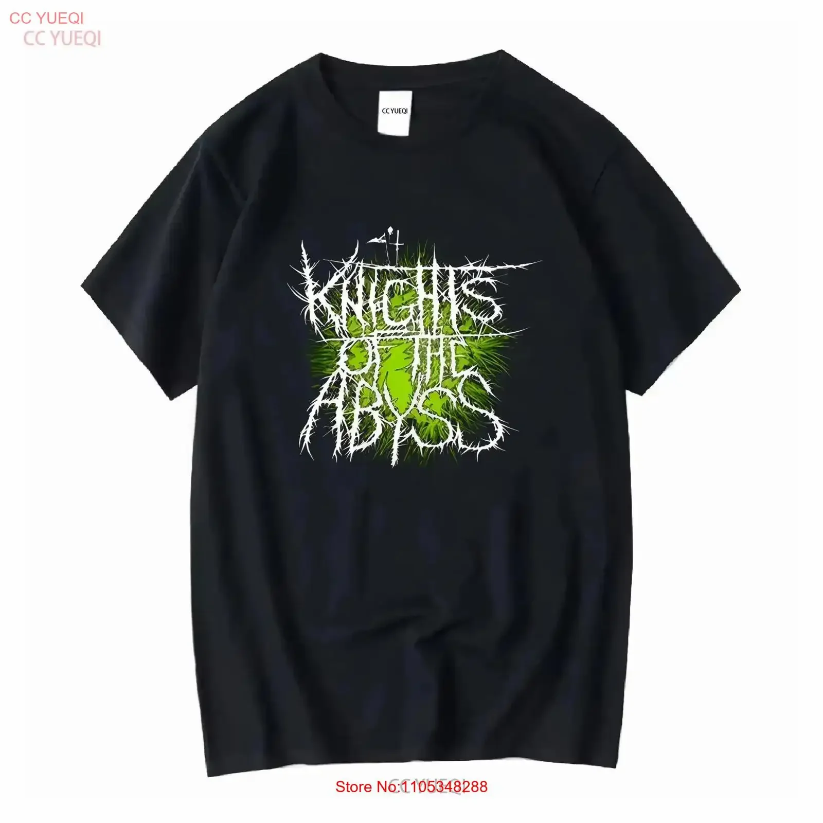 SALE Hot Knights of The Abyss Heavy Cotton Black T Shirt vintage Washed homme streetwear Versatile Breathable fashion graphic