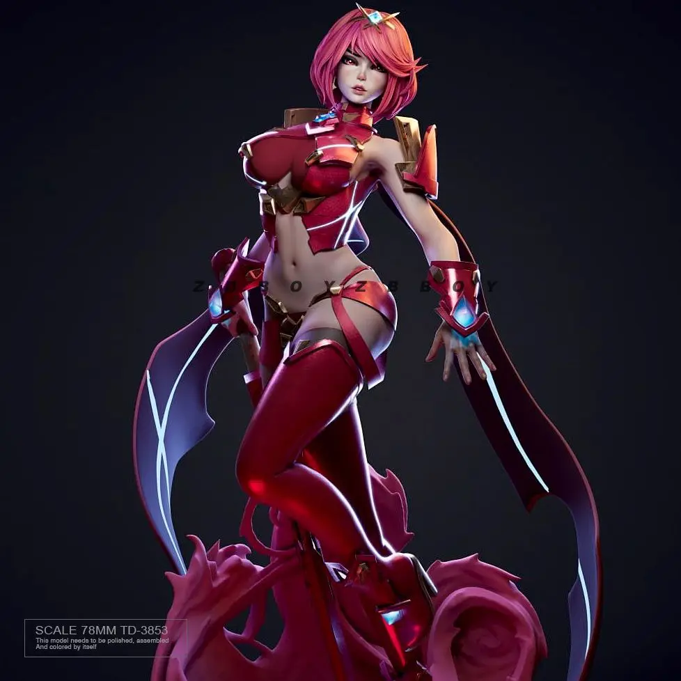 78mm Mechanical Female Warrior Miniature Scale GK Resin Unpainted Assembly Model 3D Printed Resin Model DIY Self-assembly Craft