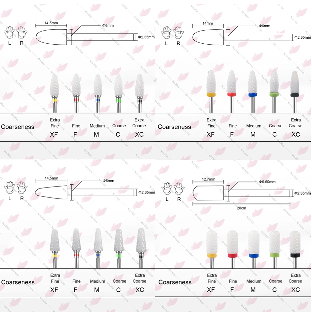 Keramik Fräser Maniküre Nagel Bohrer Bits Elektrische Nagel Dateien Blau Schleifen Bits Mühlen Cutter Grat Zubehör Gel Entfernen