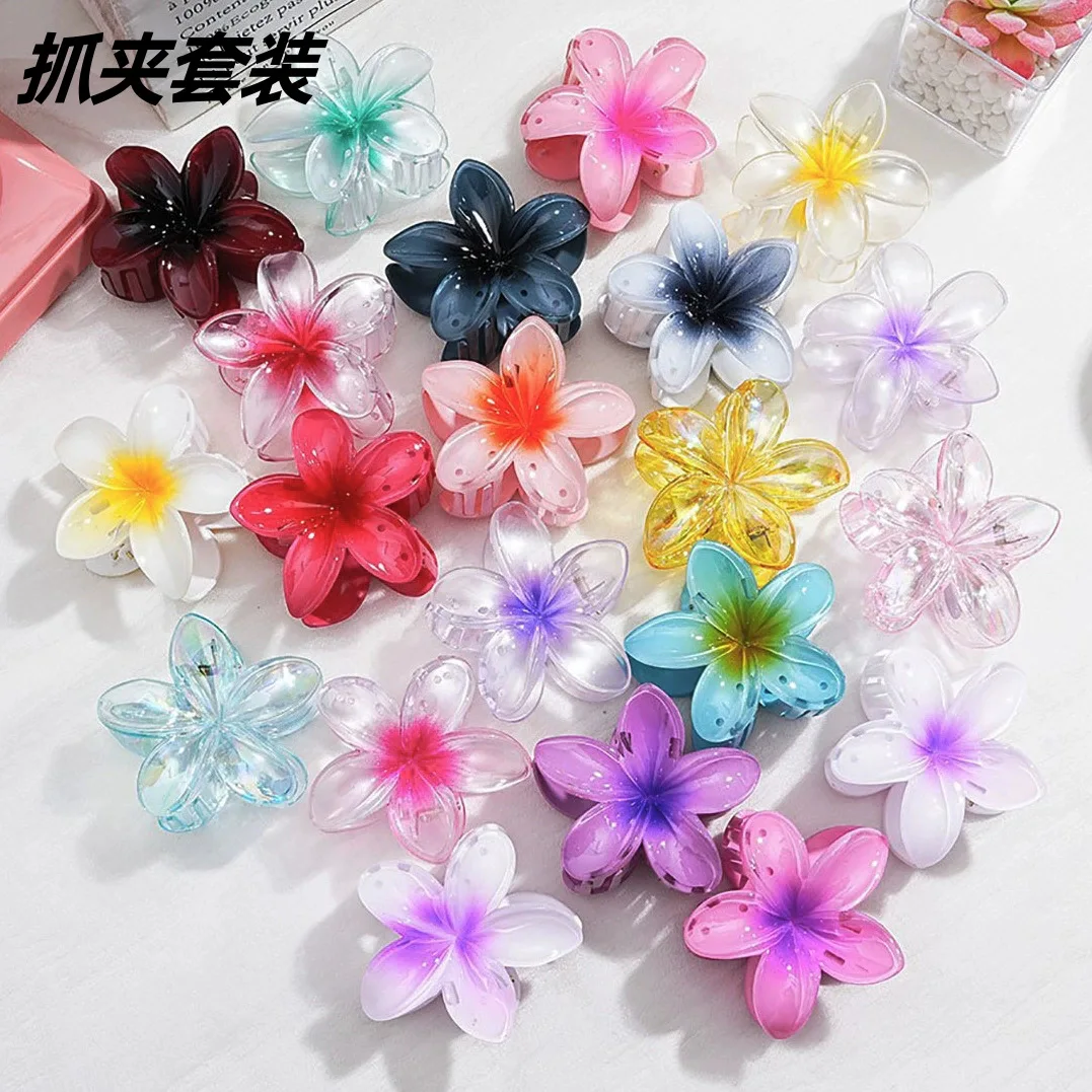 3pcs/set Sweet Summer Flower Hair Claw Clips For Women Girls Barrette Crab Ponytail Clip Hairpin Beach Headwear Hair Accessories image 3