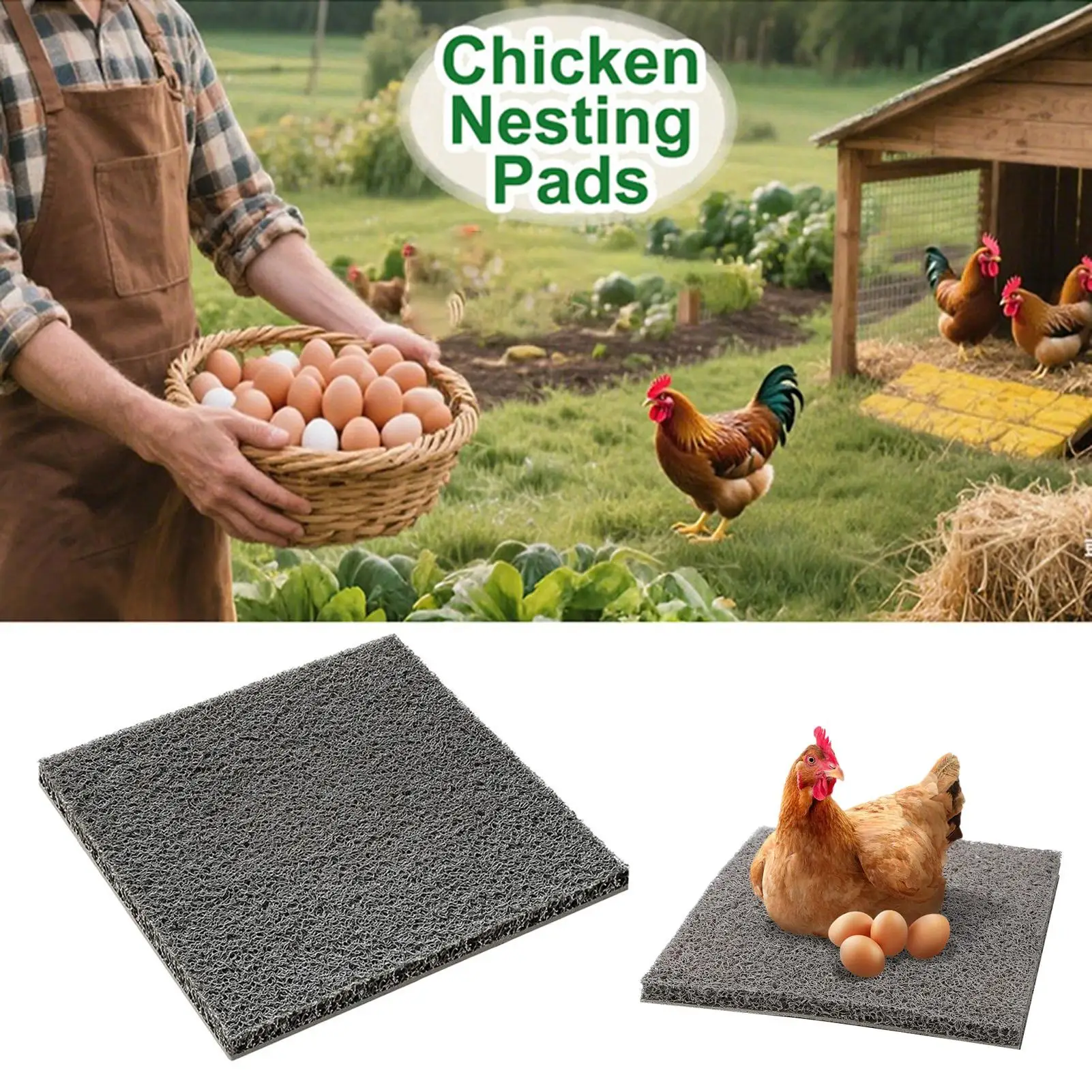 

Подстилка для кур для гнездовых ящиков, коврик для откладывания яиц, подстилка для несушек, для сада, газона, фермы, птичника, уток, перепелов, для использования на улице